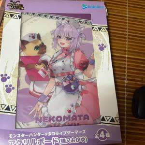 CAPCOM  魔物獵人 &times; hololive ゲーマーズ 壓克力板（貓又おかゆ）