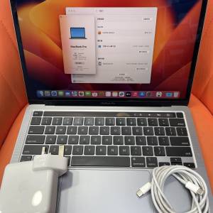 90%New MacBook Pro 13吋 2022年 M2 8+256SSD 太空灰色 香港行貨 電池效能90% 有配...