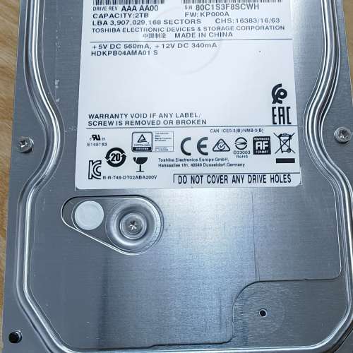 WD, Seagate, Toshiba 2TB harddisc