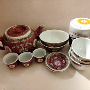 瓦碗、杯、碟、茶壺、茶杯