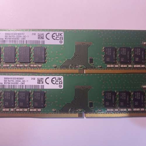 Samsung 8GB DDR4 3200MHz RAM DIMM 一對