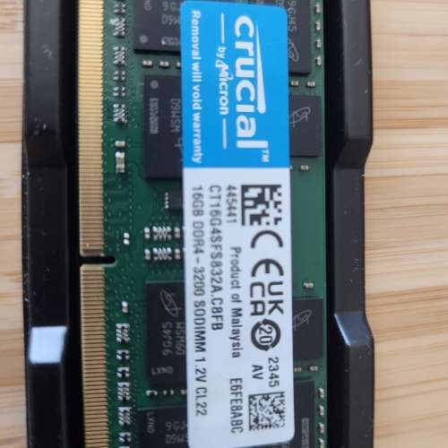 全新未用（只拆盒檢查）16G DDR4 3200 RAM laptop用