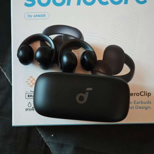 90%新 Anker Soundcore AeroClip 耳夾式藍牙耳機 LDAC EarClip耳機 黑色 長續航