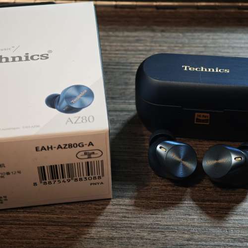 95%新 Technics EAH-AZ80 深藍色 Navy Blue 水貨 LDAC 最多可連接三個裝置 AZ80 動...