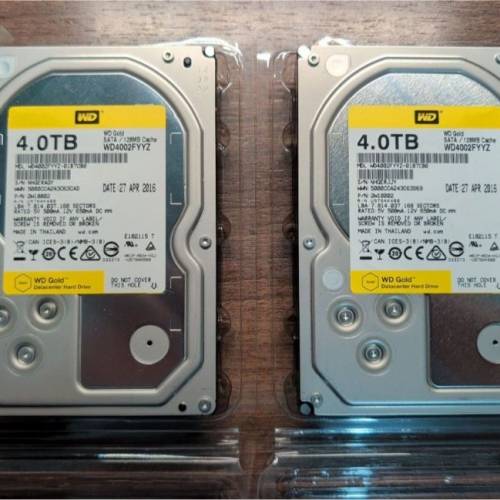 2pcs WD Gold WD4002FYYZ 4TB Enterprise Hard Disk