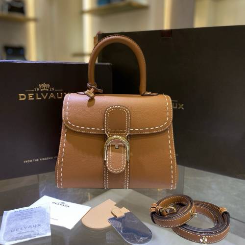 Delvaux 焦糖外縫線手袋