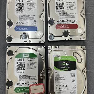 出售HDD機械硬盤1TB  2TB  3TB  4TB請睇內容價格