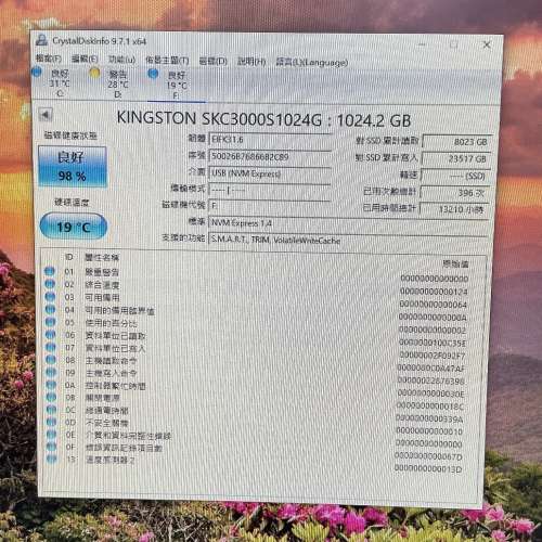 Kingston KC3000 1TB PCIe 4.0 M.2 SSD 二手 私人自讓