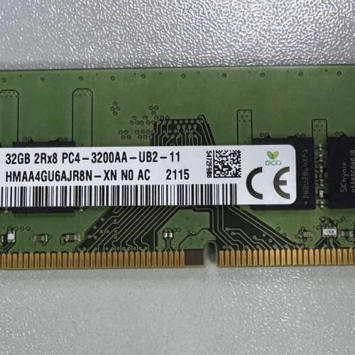 SK Hynix DDR4 3200MHz 32GB 桌面電腦 RAM 記憶體 一條 二手 私人自讓