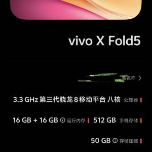 Vivo X fold 5 China Version
