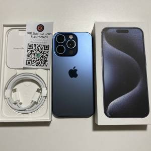 全新現貨不議價 iPhone 15 pro 128gb 藍色 eSim + 一張實體sim 一年蘋果保養 what ...