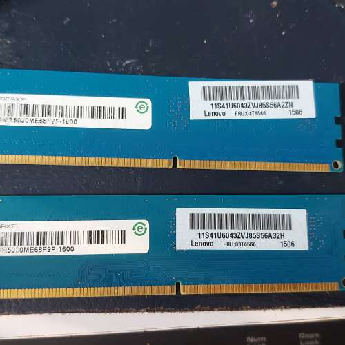 One pair of Ramaxel DDR3L 1600MHz  PC3L-12800 4GB RAM 一對 4GB 共 : 8GB