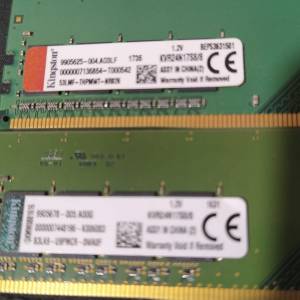 Desktop Ram Kingston 8GBx2 DDR4 2400 共16GB