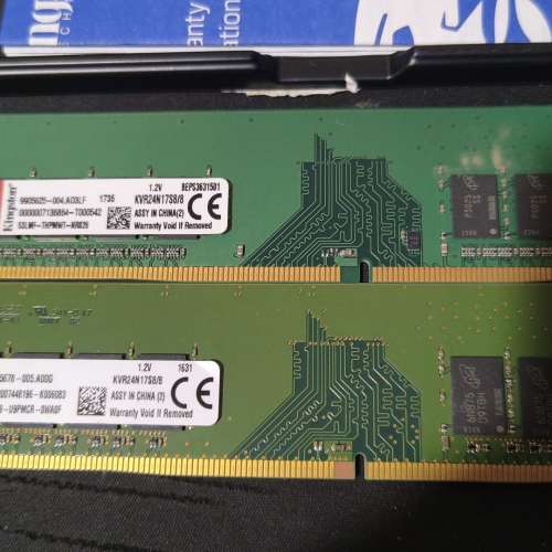 Desktop Ram Kingston 8GBx2 DDR4 2400 共16GB