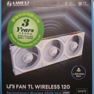 全新 LIAN LI UNI FAN TL120 Wireless 120mm ARGB (白色 3in1 風扇套裝)