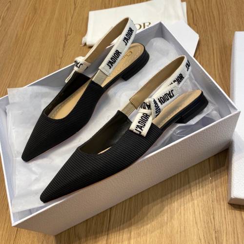 Dior 後織帶平底涼鞋
