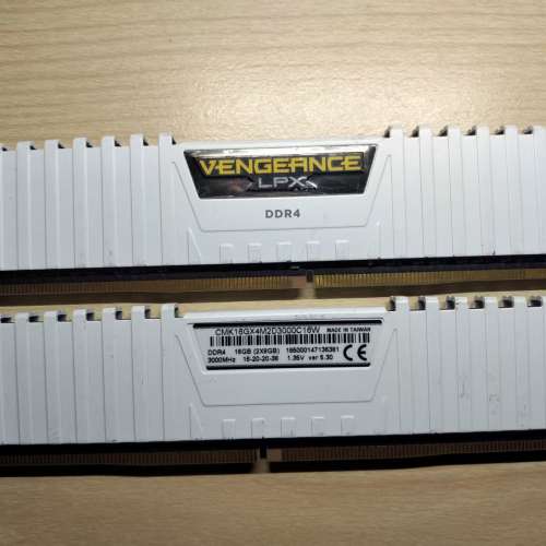 2 pcs of CORSAIR DDR4 8GB (TOTAL 16 GB) 3000MHz GAMING RAM