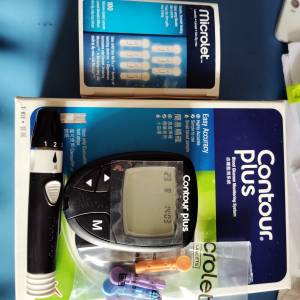 Ascensia Contour Plus 血糖機只使用一次 (盒上日期2027-06) + 100支全新未開封彩...