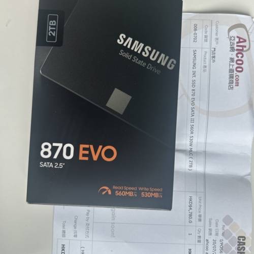 【全港現貨斷市】全新未拆 Samsung 870 EVO 2TB SATA 2.5吋 SSD (行貨有單/原廠5年保)