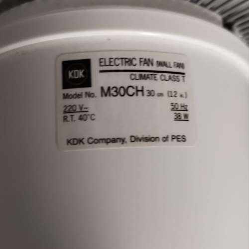 KDK M30CH 掛牆扇 (12吋 / 30厘米) 12 inches 3 speeds Wall Fan cool
