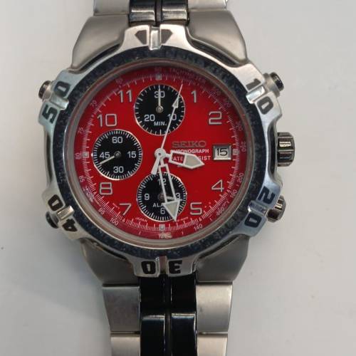 罕有古董Vintage Seiko 7T32-6K20 Panda 200m Alarm Chronograph