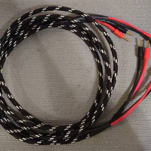 Inakustik Ls-1002喇叭線9呎長一對，90%新&ldquo;蕉头$1250 ，名師代工，配上鍍金蕉头，...