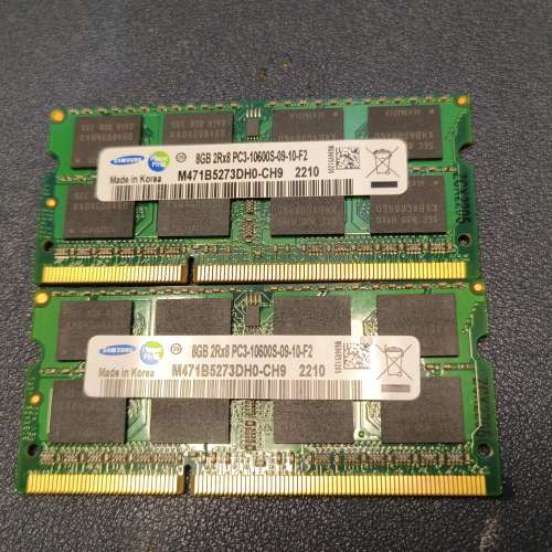 Samsung 手提電腦 Ram 16GB (8GB x 2) DDR3 1333