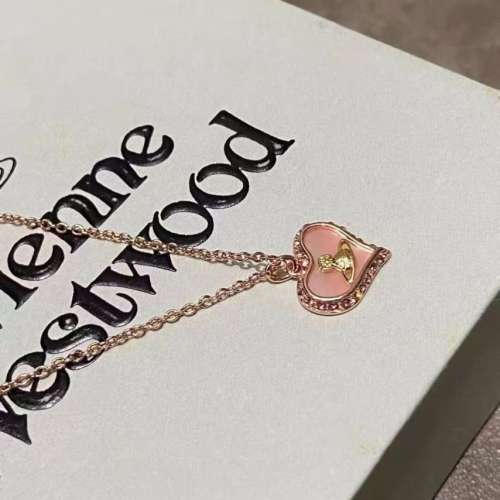 Vivienne Westwood 心形 頸鏈 女款 粉色
