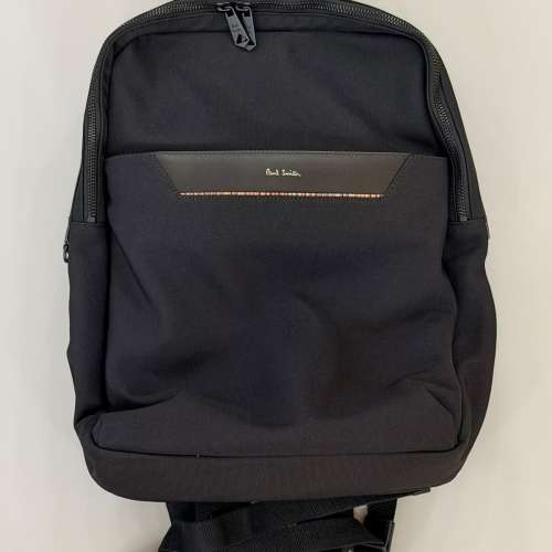 The Paul Smith Black Nylon Men's Backpack (Model 1209)  黑色 尼龍皮革 背囊