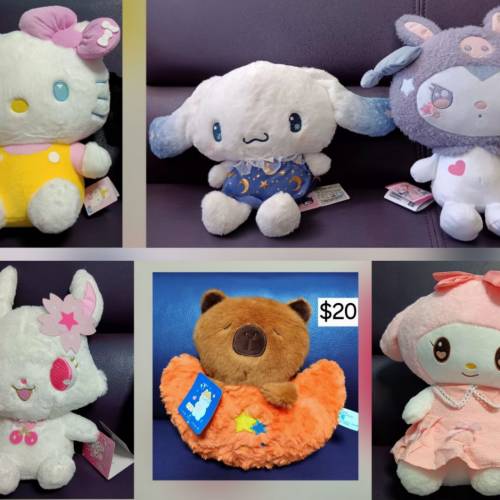 日版全新有牌Sanrio凱蒂Hello Kitty＆魔法玉桂狗＆寶石寵物露比Jewelpet Ruby＆歐貂...