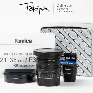 || Konica M-Hexanon Dual Lens 21-35mm F3.4-4 with packing ||