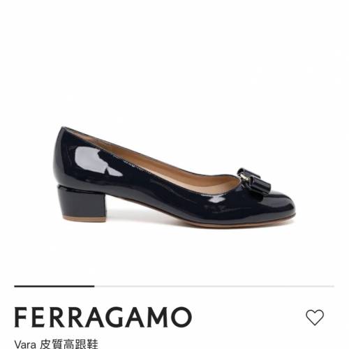 全新Ferragamo酒紅色蝴蝶粗跟鞋 size 38