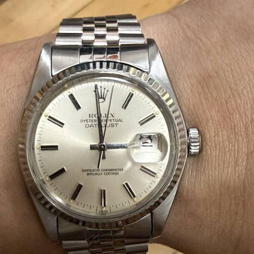 好X新淨😆 Rolex 16014 K金狗牙圈 靚銀面粗釘字 3035快跳日暦機芯 膠鏡 36mm大裝 6...