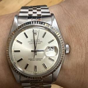 好X新淨😆 Rolex 16014 K金狗牙圈 靚銀面粗釘字 3035快跳日暦機芯 膠鏡 36mm大裝 6...