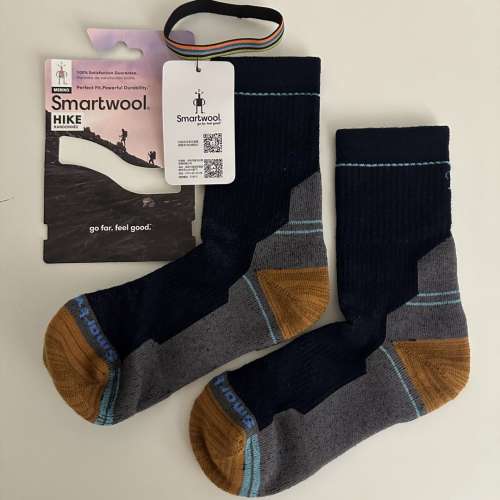 Smartwool Hike Crew Full Cushion Socks Unisex Size M - Navy Brown Colour - USA