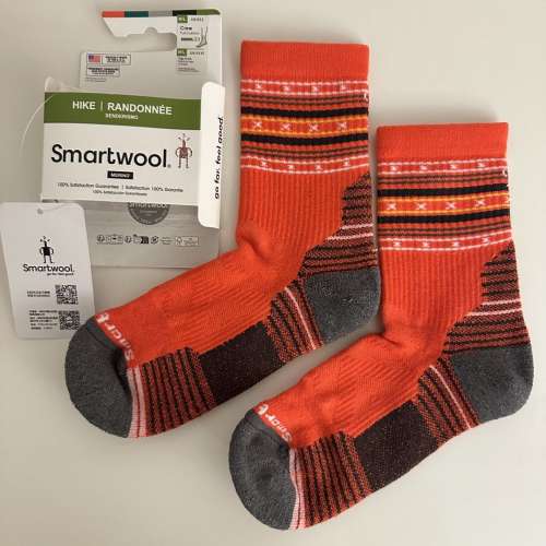 Smartwool Hike Crew Full Cushion Socks Unisex M/L - Orange Colour - USA