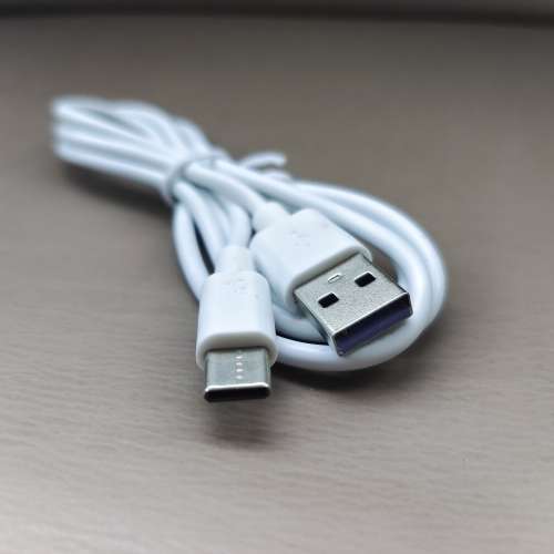 白色 1米 6A USB-A to USB-C 充電線 可以啟動 Vivo iQOO 閃充 Type A to Type C Ca...