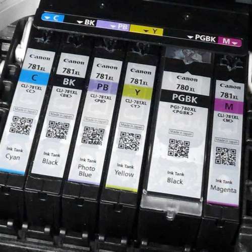 外國機構少用機入滿一套墨水780xL 781xL墨盒6色Canon TS8370a Scan printer (可WIFI...