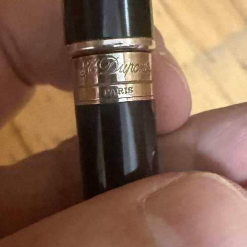 【經典精品】S.T. Dupont 都彭 Line D 經典黑色漆藝銀夾鋼筆 (法製正品/商務收藏)$800
