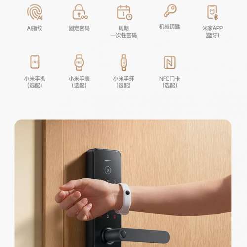 智能門鎖團購一站式安裝🧧【新品上市】小米智能門鎖5C AI指紋識別門鎖密碼鎖入戶電子...