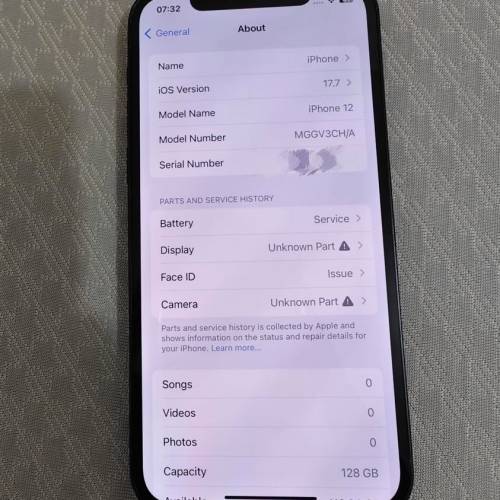 iPhone 12 128GB 黑色 電池77%