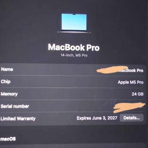 Black Apple Macbook Pro M5 Pro 14 24gb 2tb