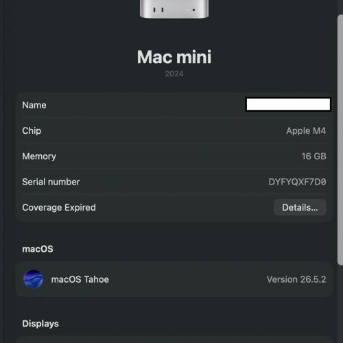 Mac Mini M4 16+256GB