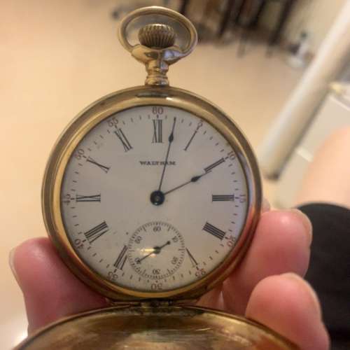 Waltham 14K gold pocket watch 百年古董美國14K黃金陀錶 not Rolex PP IWC