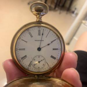 Waltham 14K gold pocket watch 百年古董美國14K黃金陀錶 not Rolex PP IWC