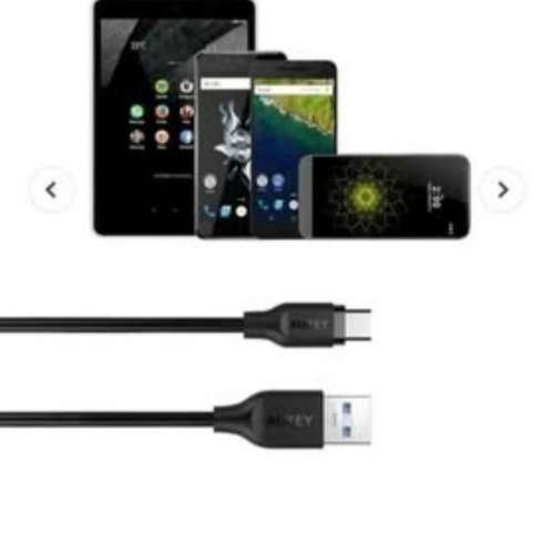 (全新 大牌子 行貨)( 神速3A)(5條獨立充電線)Aukey CB-CMD5  USB 3.0 to USB C 充電線