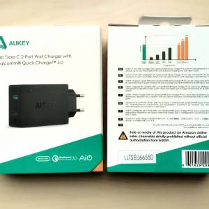 【全新】Aukey PA-Y2 雙口快速充電器 QC3.0 快充 Type-C + USB-A 旅行 充