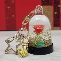 (情人節必備)《小王子的玫瑰》黃金流沙匙扣 情人節/表白心意禮物 生日禮物