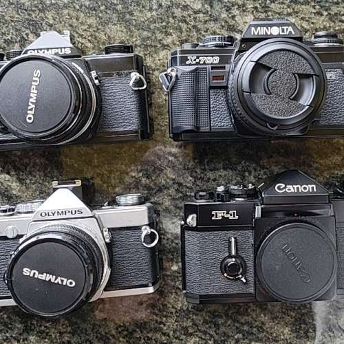 Canon F1, Minolta X700, Olympus OM-1