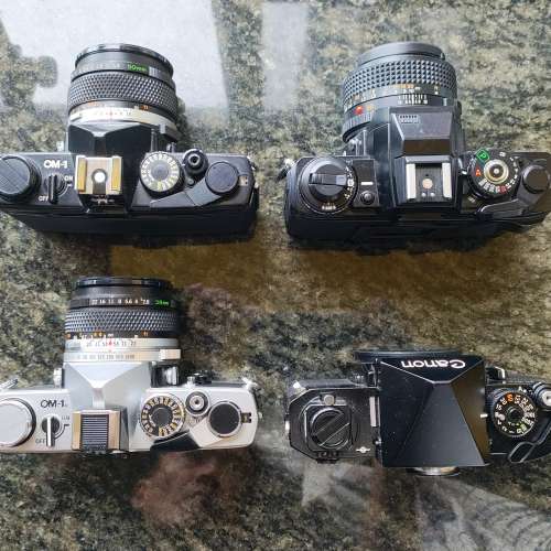Canon F1, Minolta X700, Olympus OM-1